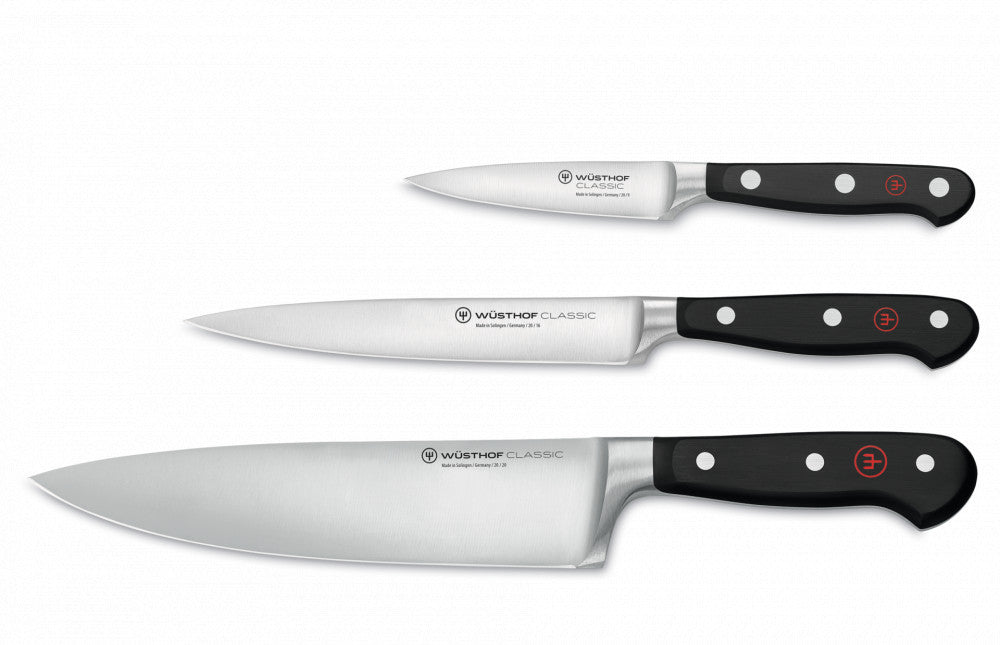 Classic Kitchen Knife Set, 3 Pieces – Black