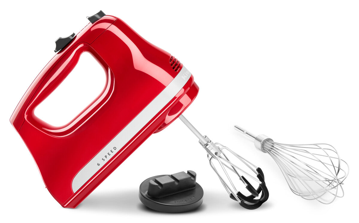 Hand Mixer 6-speed with Flex Edge Beaters – Empire Red
