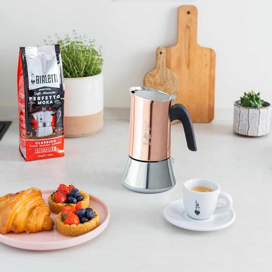 Venus Induction Stovetop Espresso Maker, 6 Cup – Copper
