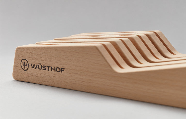In-Drawer Knife Organizer, 7 Compartments – Beechwood
