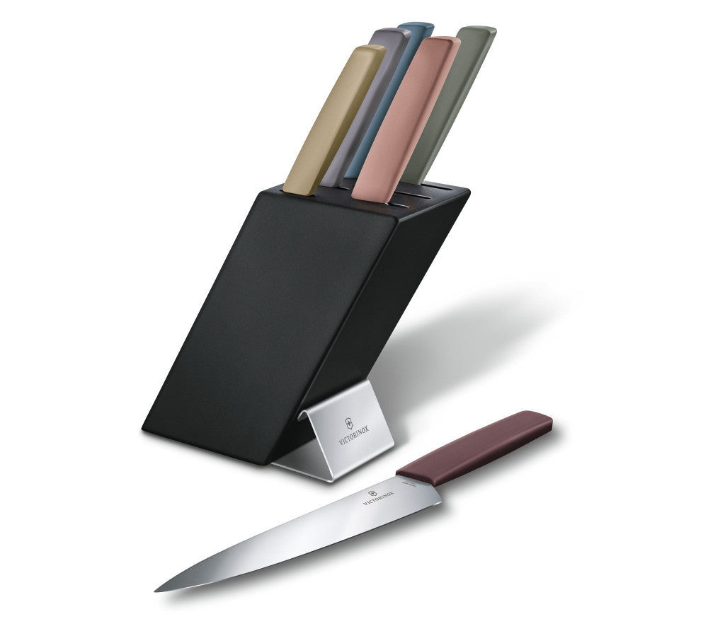 Swiss Modern Knife Block Set, 6 Pieces – Mixed Colors