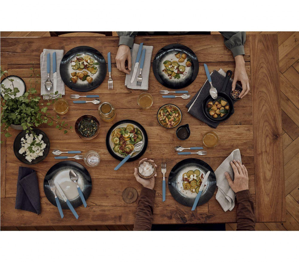 Swiss Modern Cutlery Set, 24 Pieces – Cornflower Blue
