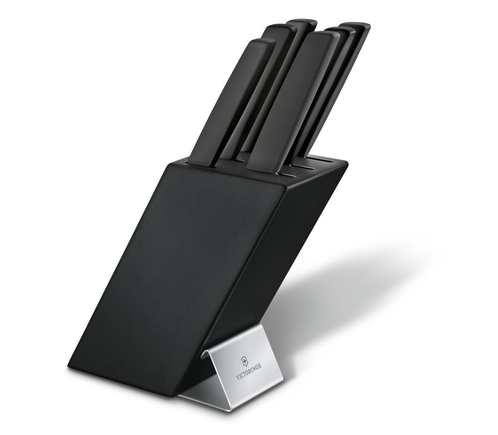 Swiss Modern Knife Block Set, 6 Pieces – Black