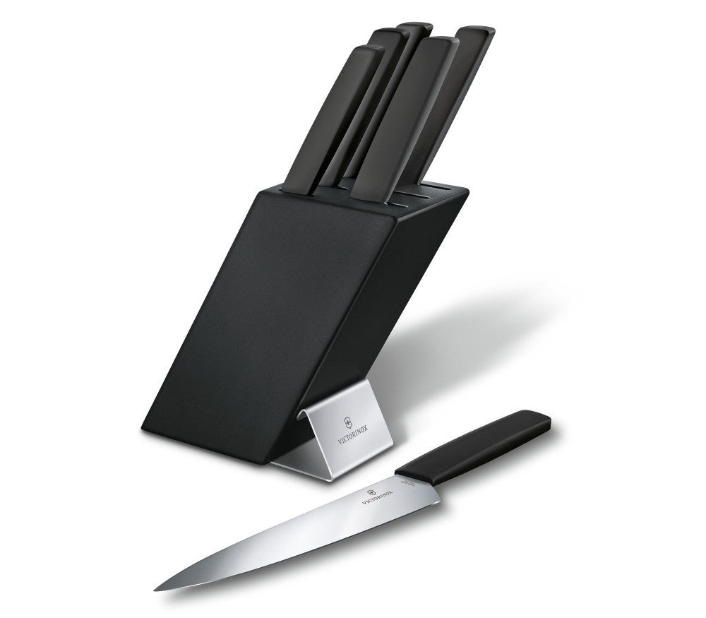 Swiss Modern Knife Block Set, 6 Pieces – Black