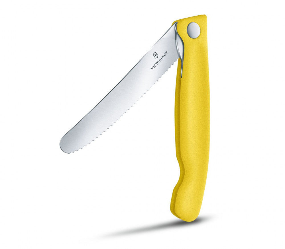 Swiss Classic Serrated Foldable Knife – Yellow