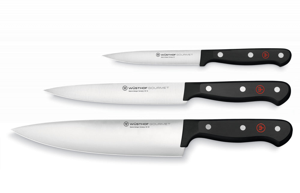 Gourmet Kitchen Knife Set, 3 Pieces – Black