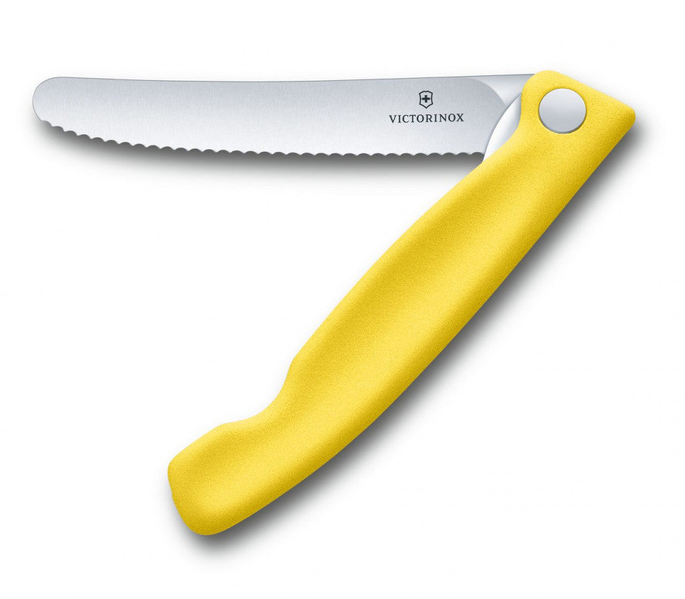 Swiss Classic Serrated Foldable Knife – Yellow