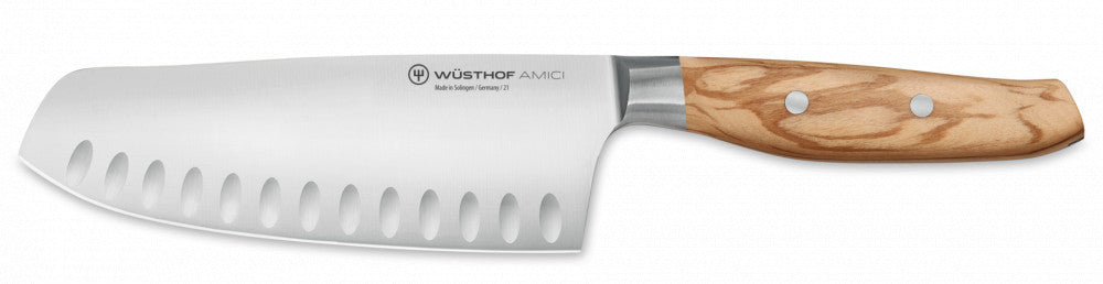 Amici Santoku Knife 17 cm – Olive Wood