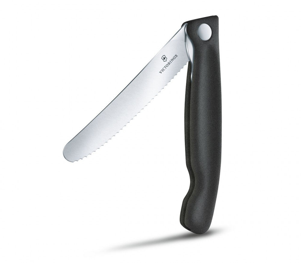 Swiss Classic Serrated Foldable Knife – Black