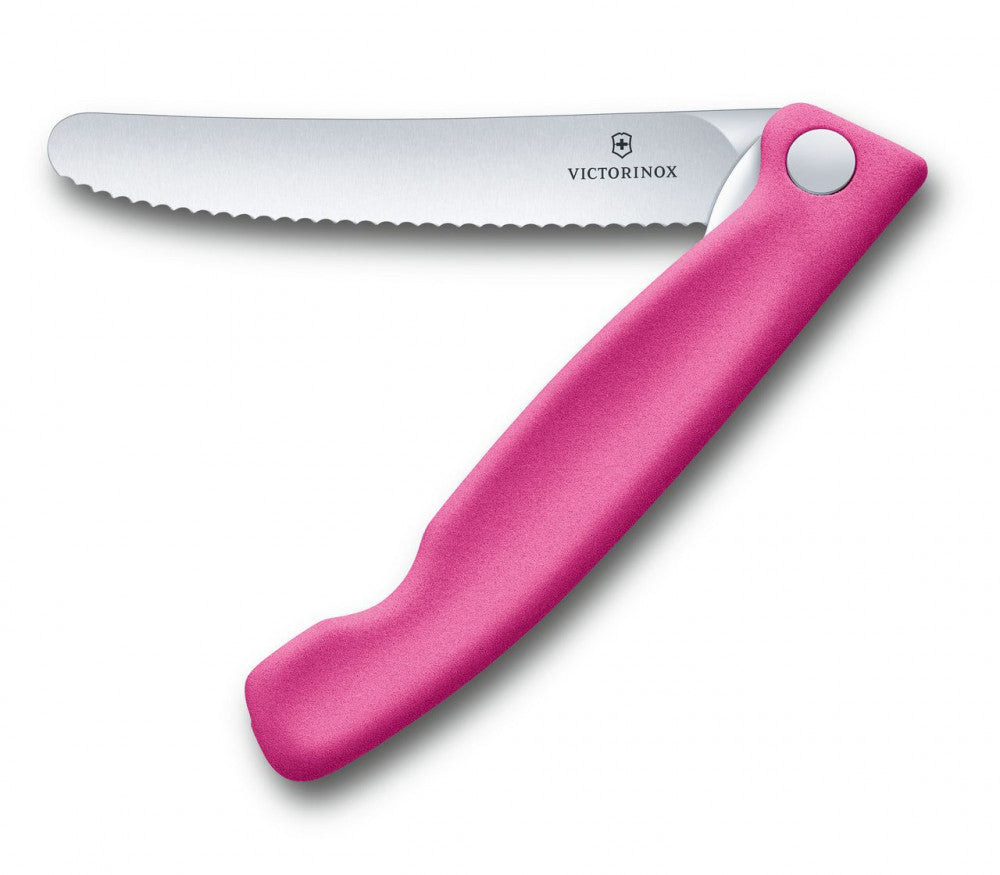 Swiss Classic Serrated Foldable Knife – Pink