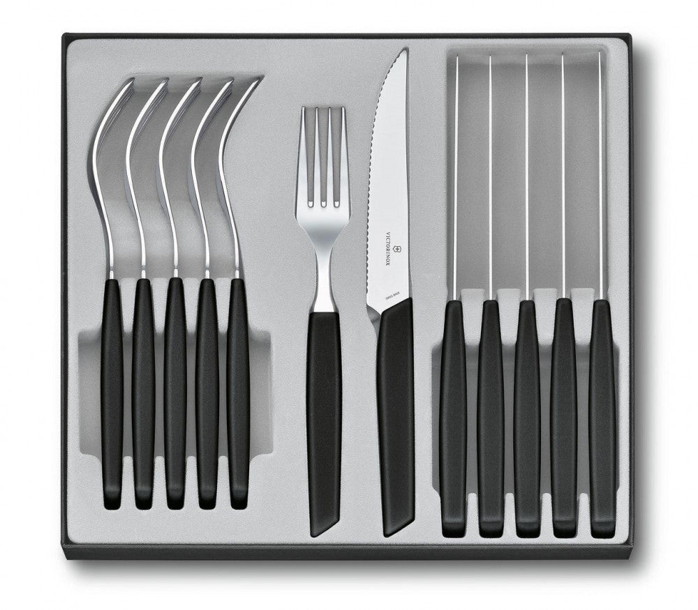 Swiss Modern Cutlery Set, 12 Pieces – Black