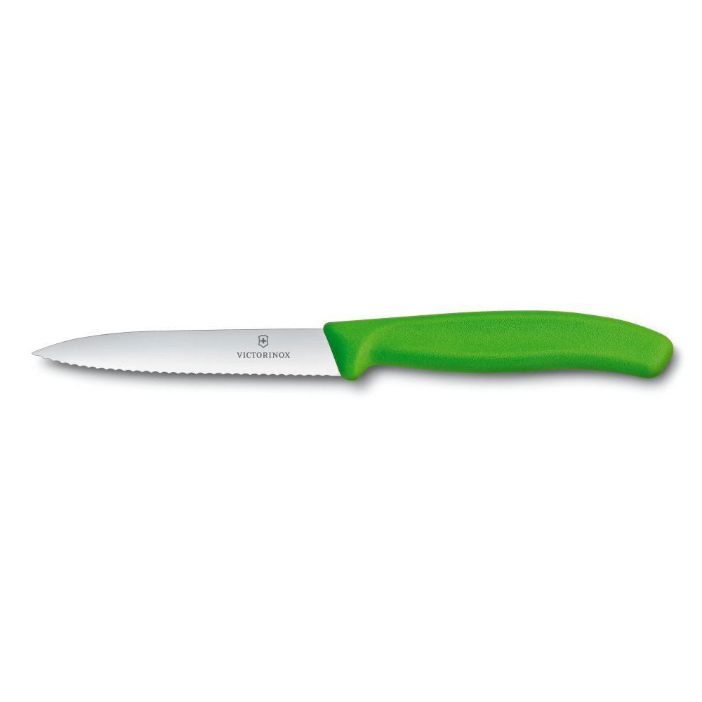 Swiss Classic Serrated Paring Knife, 10 cm – Green