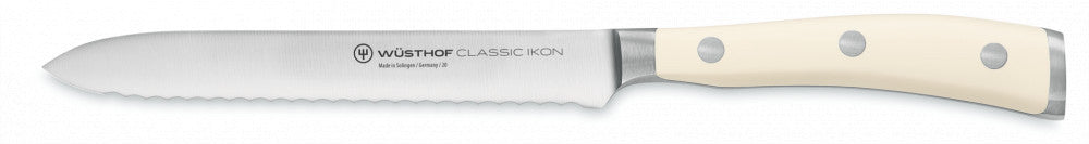 Classic Ikon Creme Serrated Sausage Knife 14 cm