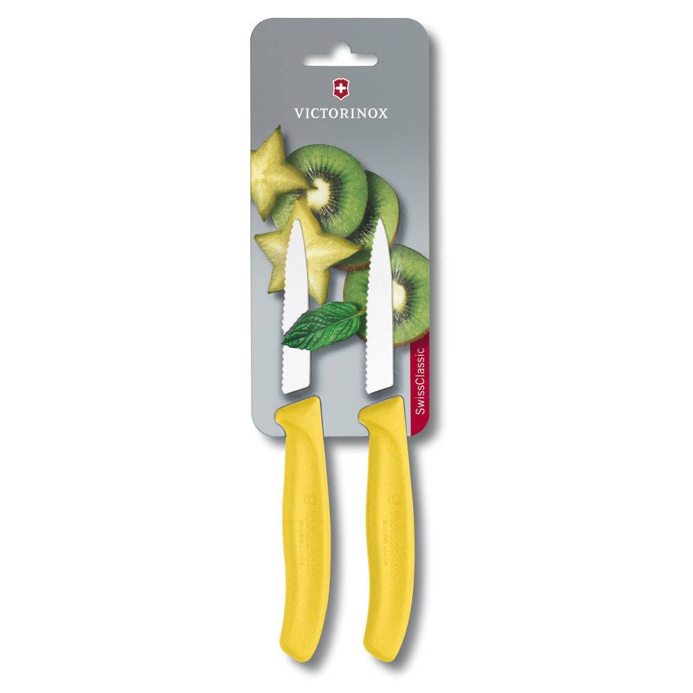 Swiss Classic Serrated Vegetable Knife Set, 2 Pieces – Yellow