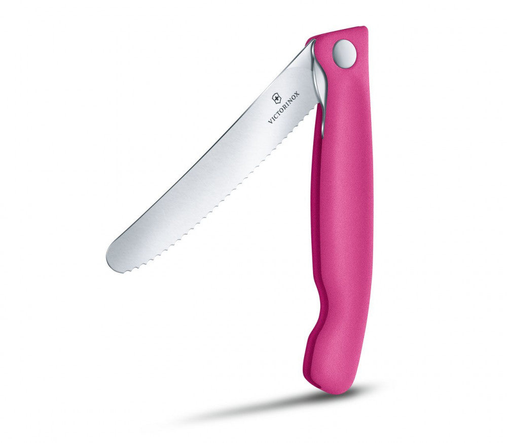 Swiss Classic Serrated Foldable Knife – Pink