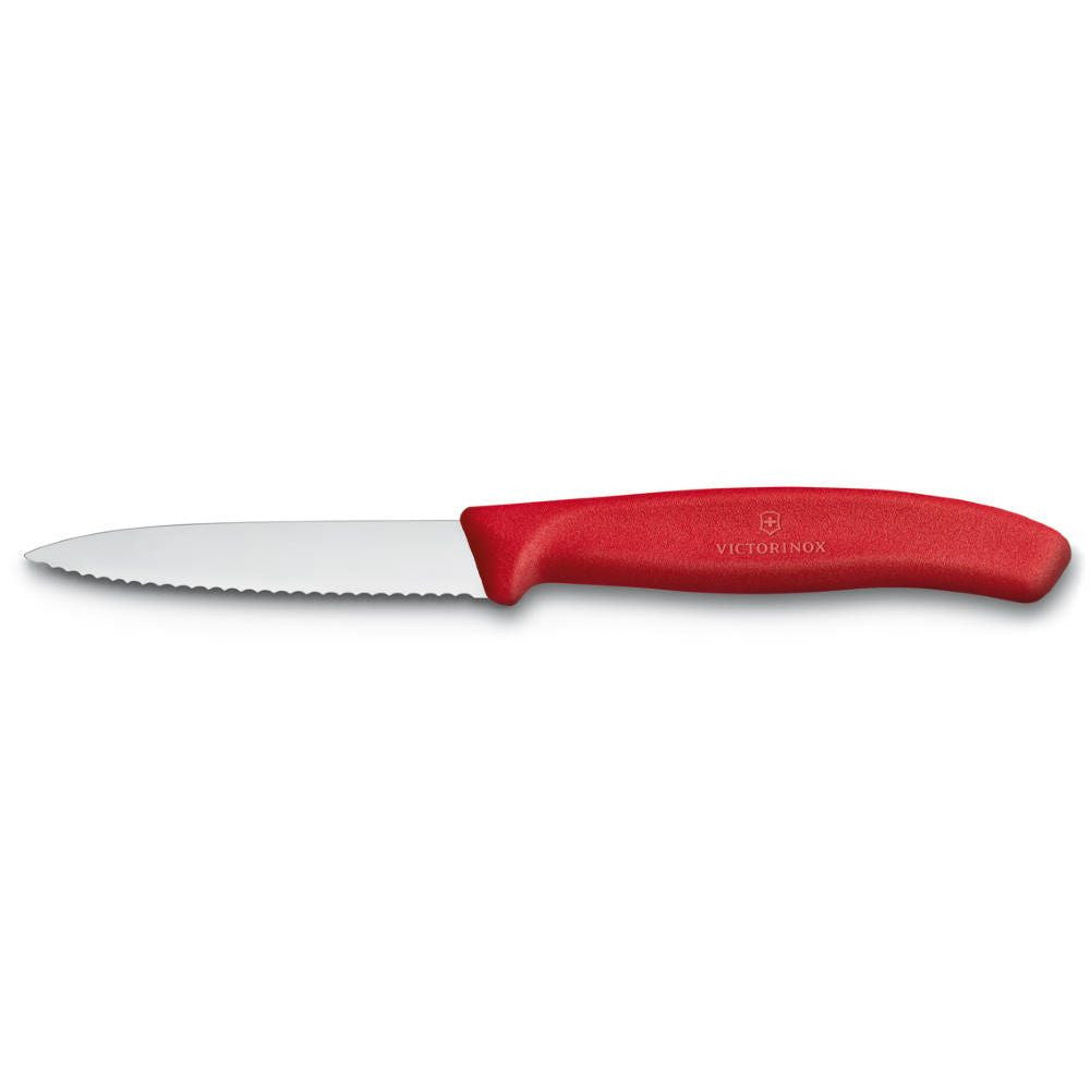 Swiss Classic Serrated Paring Knife, 8 cm – Red