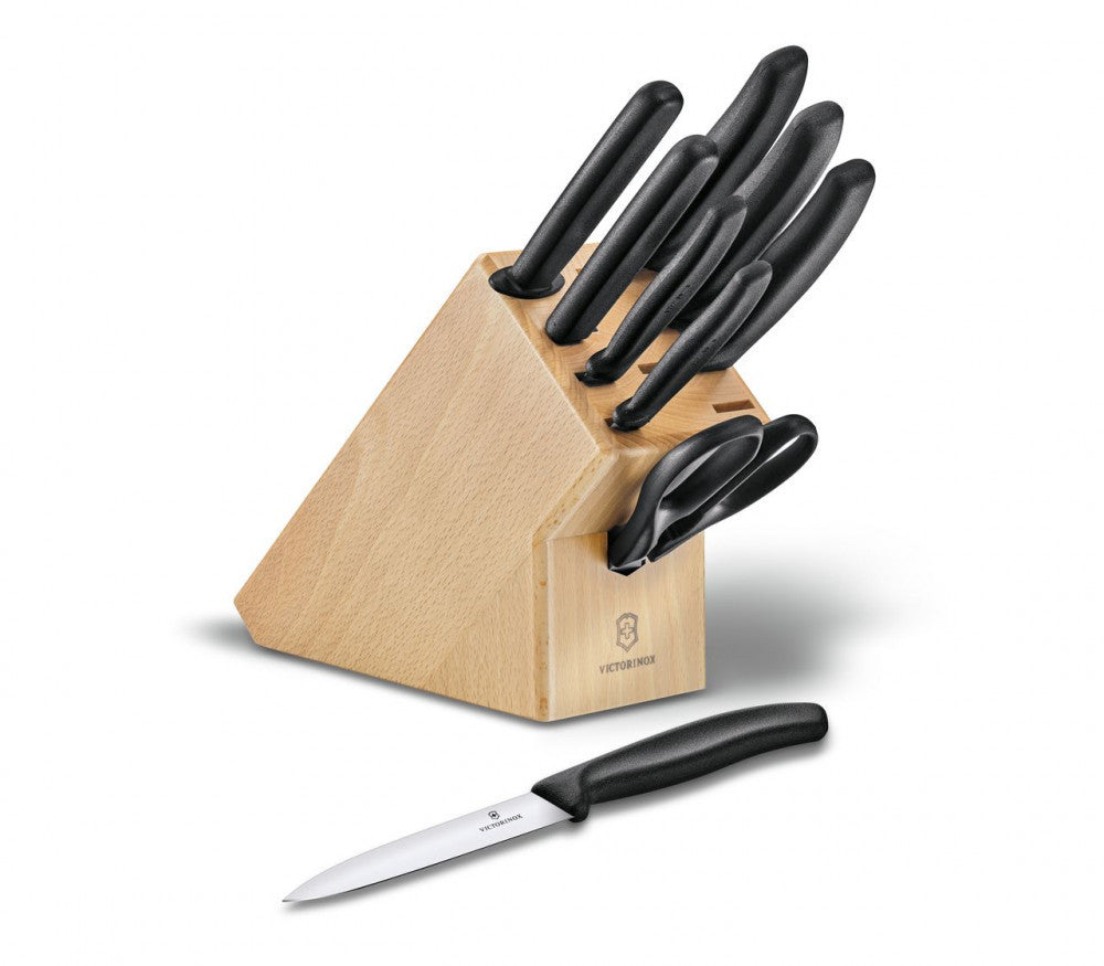 Swiss Classic Knife Block Set, 9 Pieces – Beechwood
