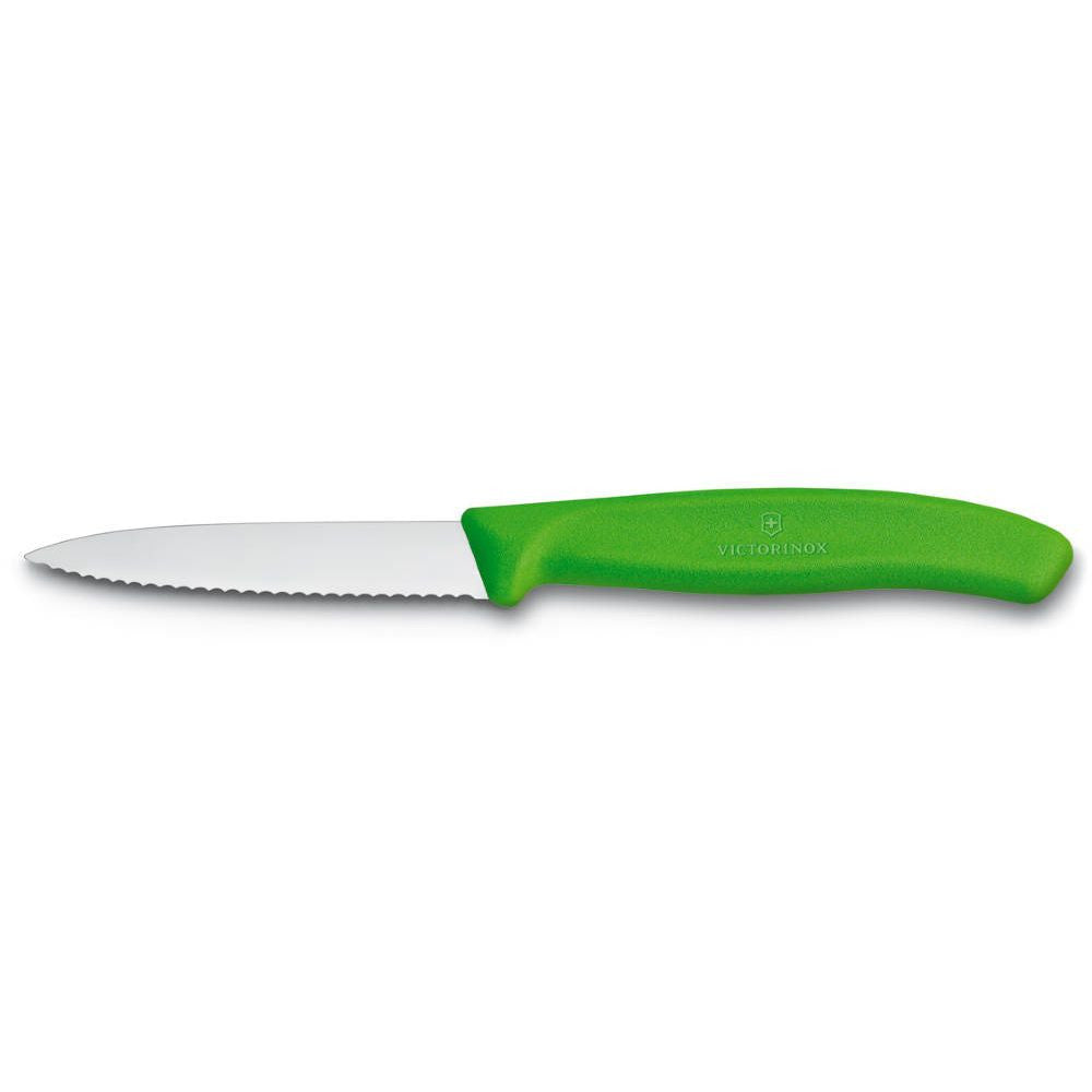 Swiss Classic Serrated Paring Knife, 8 cm – Green
