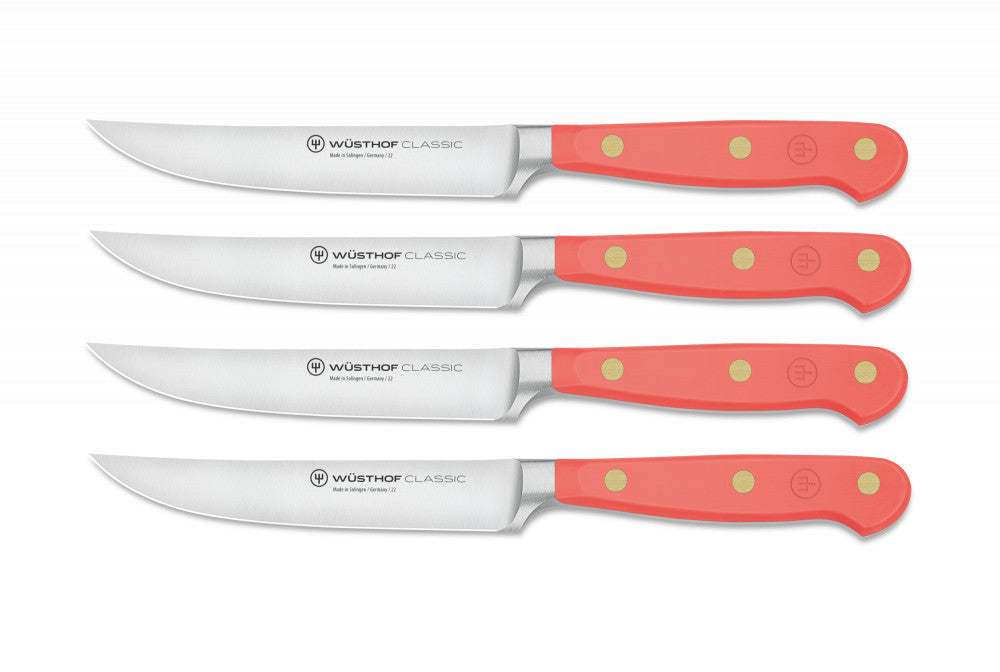 Classic Color Steak Knife Set, 4 Pieces – Coral Peach