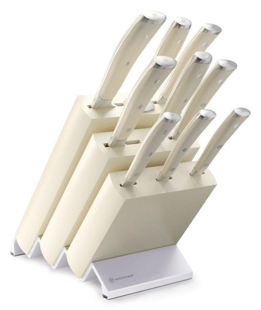 Classic Ikon Creme Knife Block Set, 9 Pieces – Cream