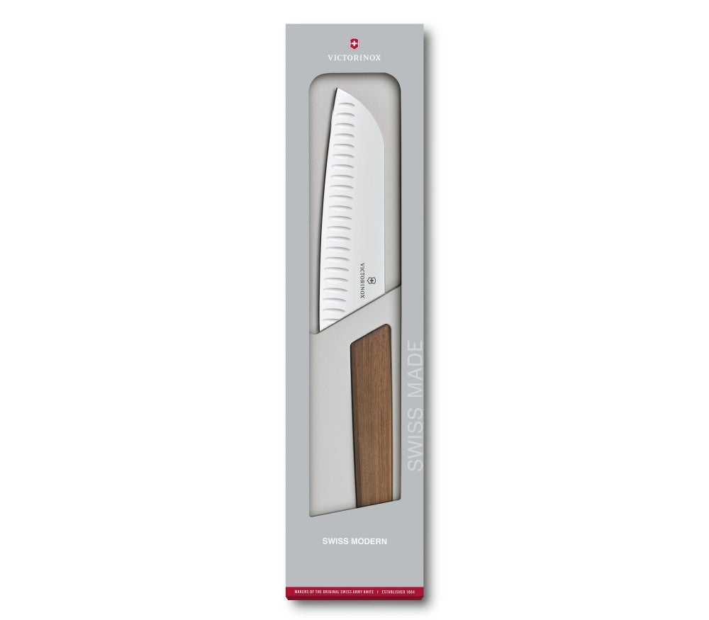 Swiss Modern Santoku Knife 17 cm – Walnut
